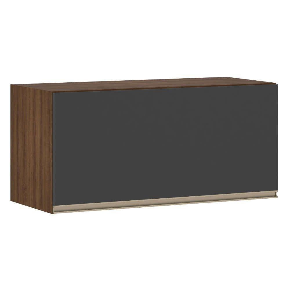 Armário Para Cozinha 80 Cm 1 Porta Dourado Com Preto Txt