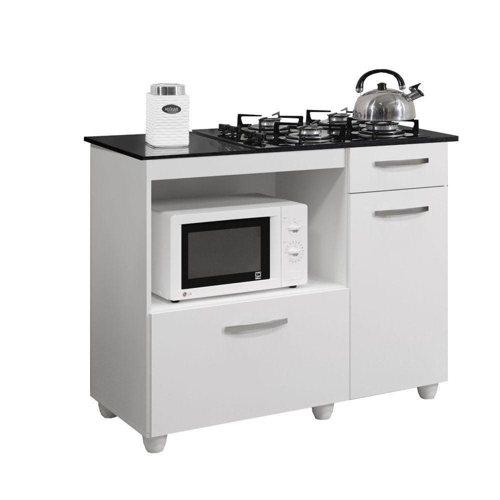 Balcão Cooktop 4 Bocas Violeta Kaiki Móveis Cor: Branco