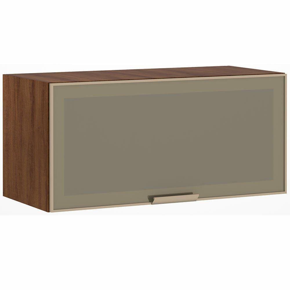 Armário Para Cozinha 80 Cm 1 Porta Com Nogueira Dourado