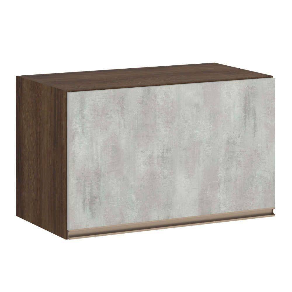 Armário Para Cozinha 60 Cm 1 Porta Dourado Com Concreto