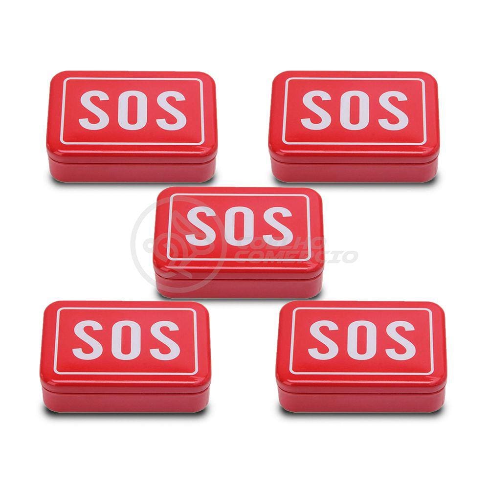 5 Mini Kits SOS Camping Tz-02 Lata de Ferramentas Compacta para Acampar Sobrevivência Selva