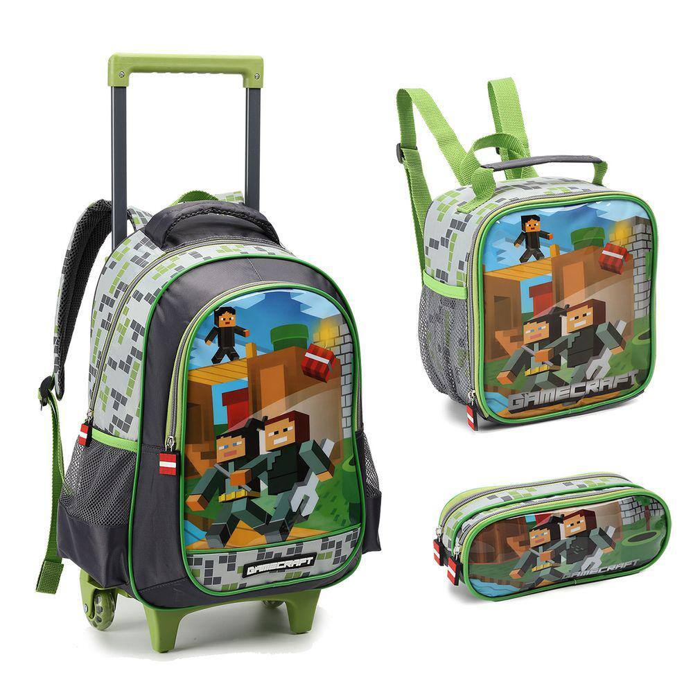 Kit Mochila Escolar Rodinha Infantil Menino B-BLOX Pop It