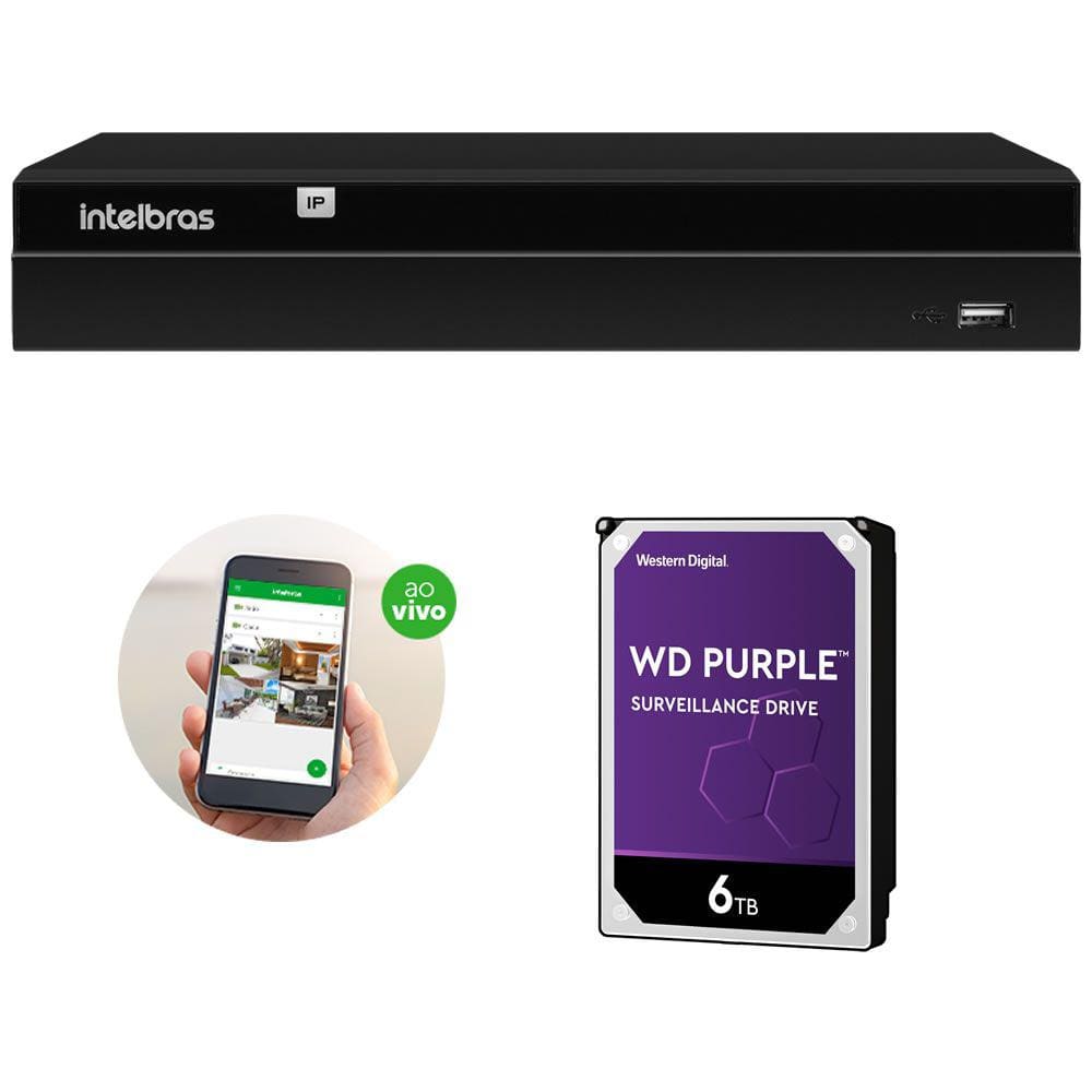 Gravador Digital de Vídeo NVR NVD 1408 + HD 6 Teras Intelbras