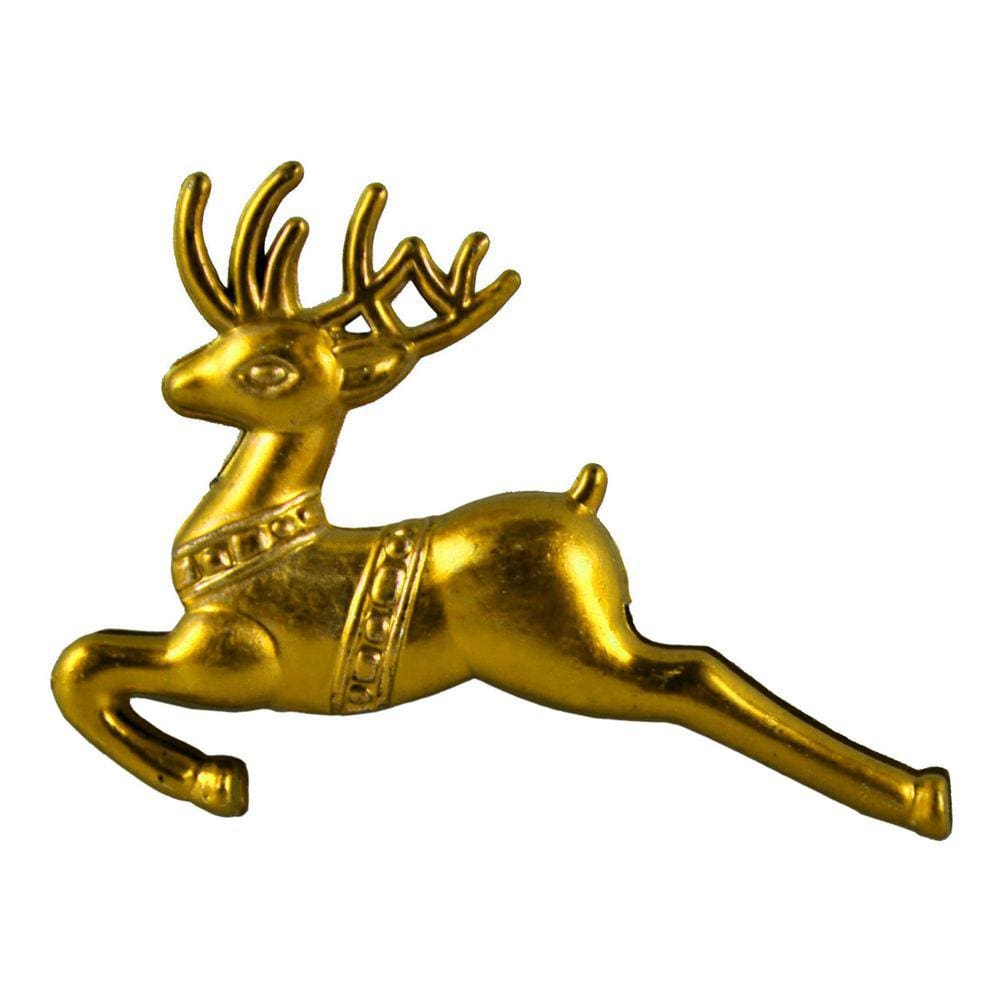 Kit Enfeite Pendente de Natal Dourado Rena 2Pçs