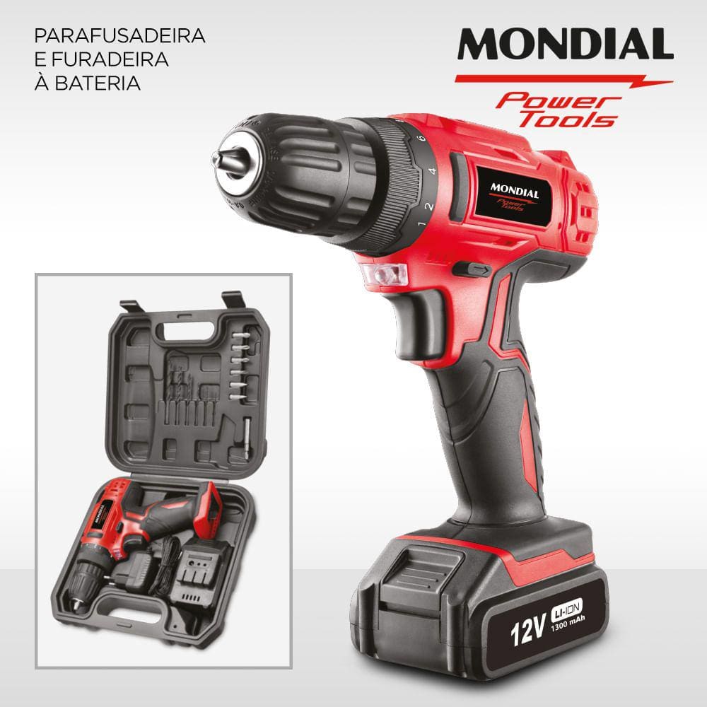 Parafusadeira e Furadeira Mondial Power Tools FPF-06M