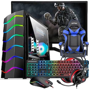 Pc gamer com cadeira e mesa