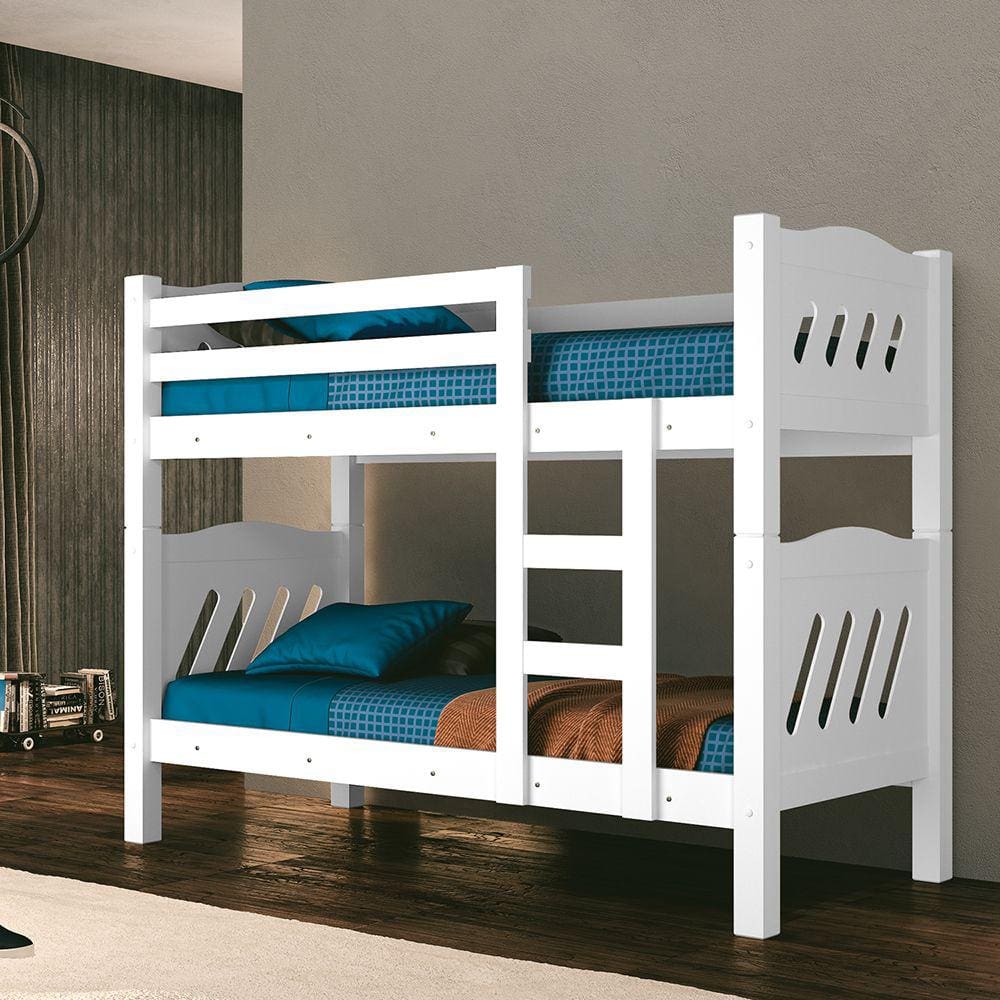 Beliche Solteiro Perola Branco Liso - Vira Duas Camas 100% Mdf
