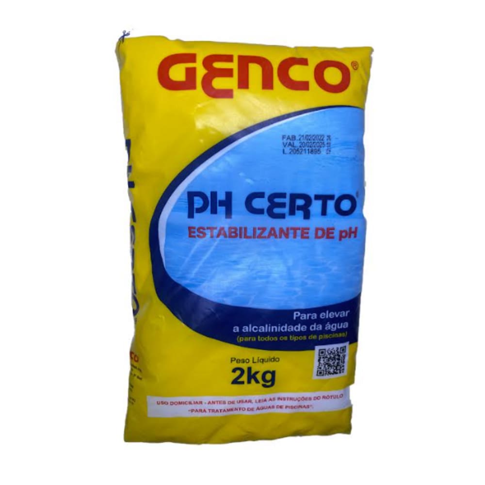 Ph Certo Genco Elevador De Alcalinidade Piscinas 2kg