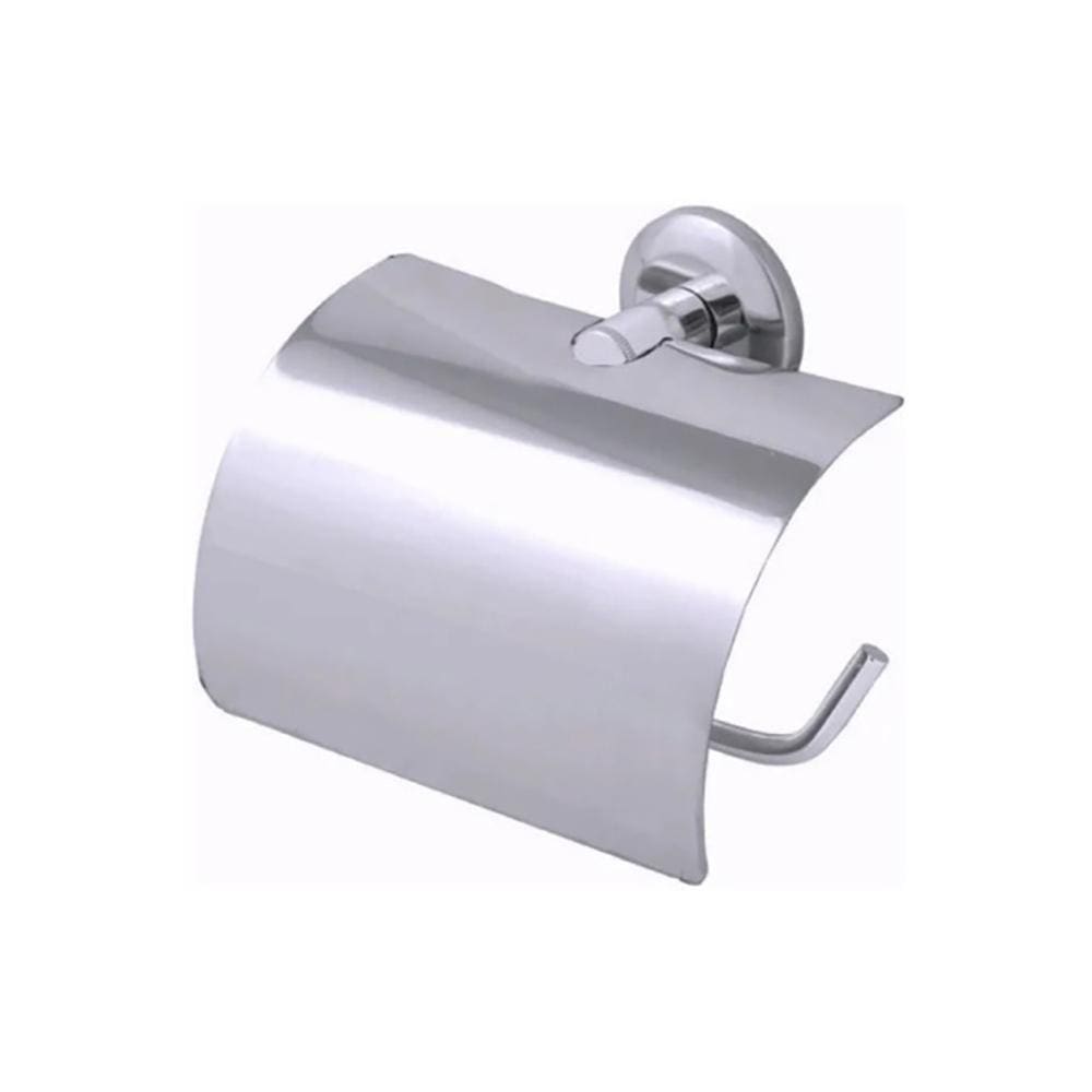Porta Papel Higiênico Parede Banheiro Com Tampa Inox Cromado