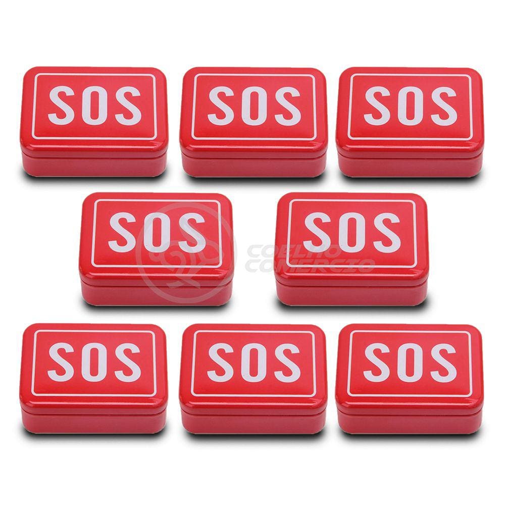 8 Mini Kits SOS Camping Tz-02 Lata de Ferramentas Compacta para Acampar Sobrevivência Selva