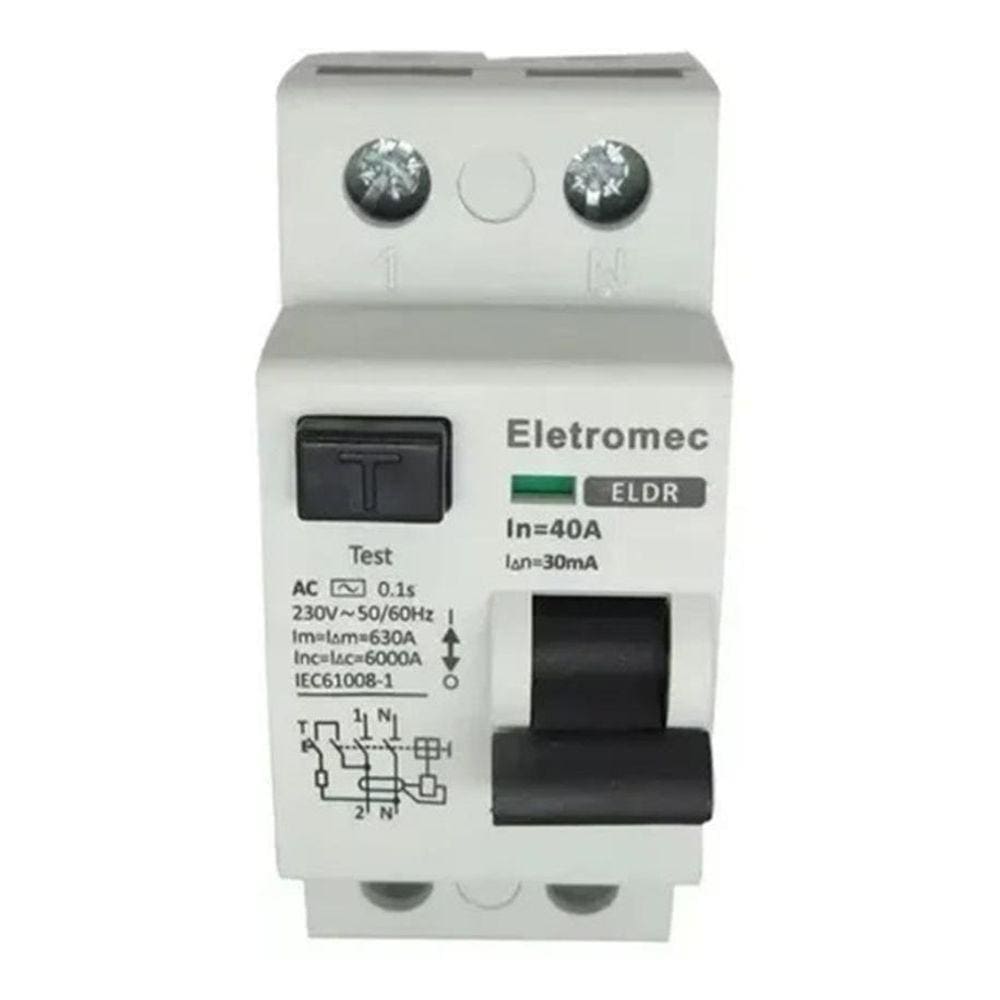 Interruptor Diferencial 40A 2P 30Ma 400V Eletromec