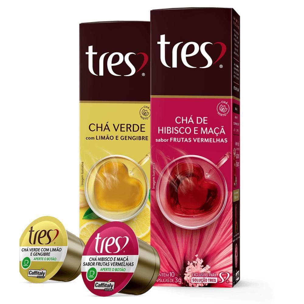 Kit Chá Hibisco + Limão Três Corações 20 Cápsulas