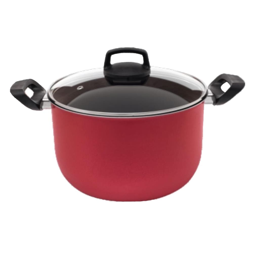 Caldeirão Tampa De Vidro Antiaderente Nº 22 Cereja 5,3 Litros