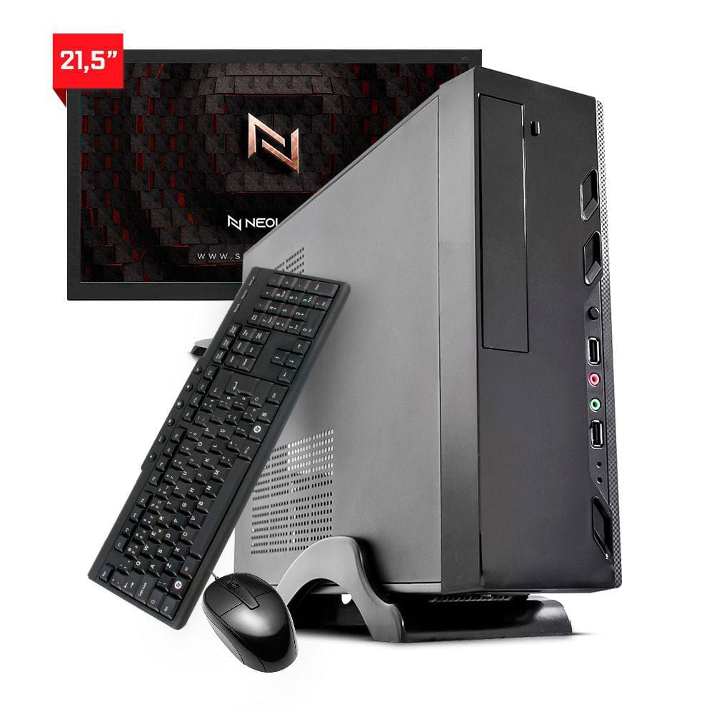 Kit - Computador Intel Core I5 10400 10º Geração 8Gb Ssd 240Gb + Monitor 21,5 - Neologic Home Slim - Nli84186