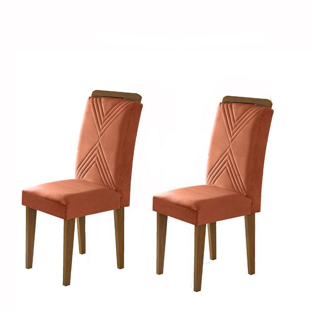 Conjunto 2 Cadeira Amsterdã Veludo Cobre