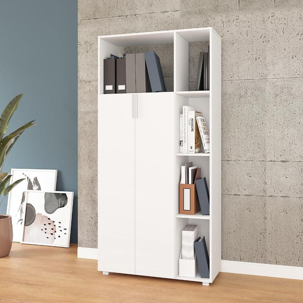 Estante 2 Portas Branco Mdp 15mm 186,3x90x38cm BRV Móveis