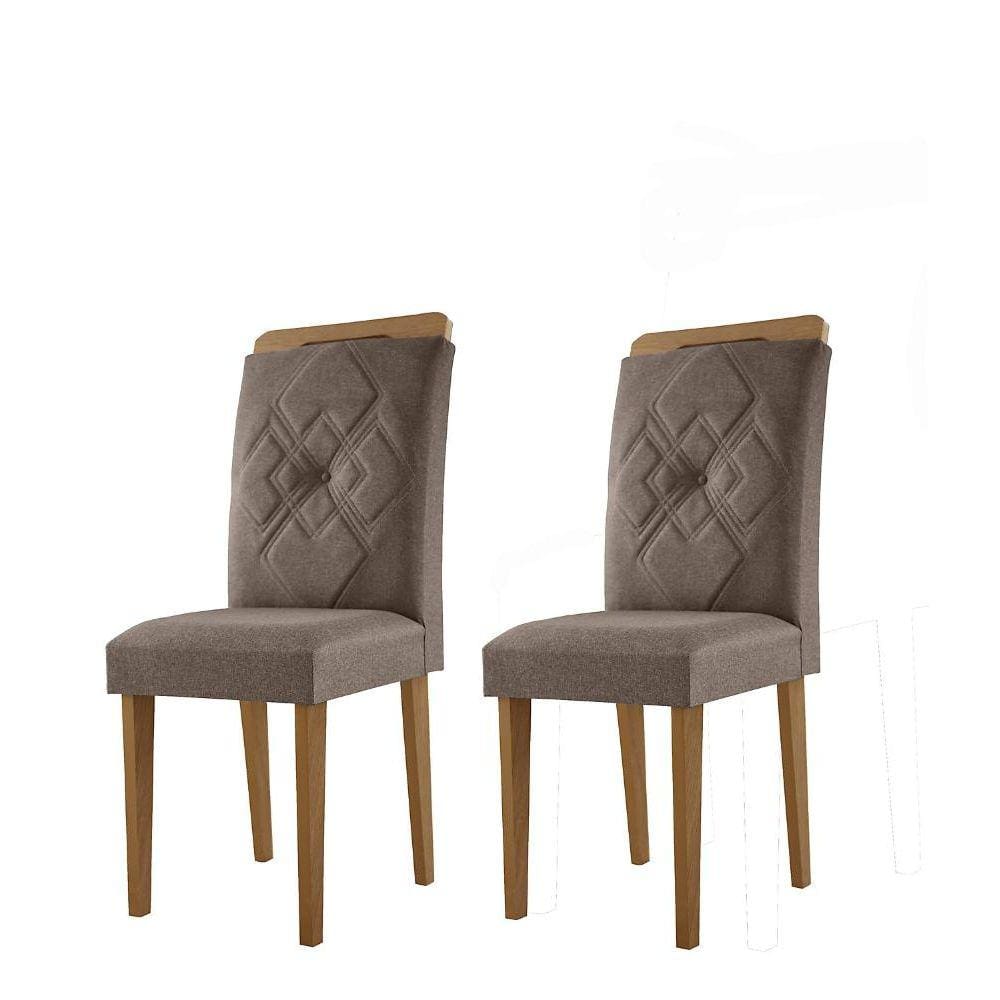 Conjunto 2 Cadeira Dubai Veludo Marrom