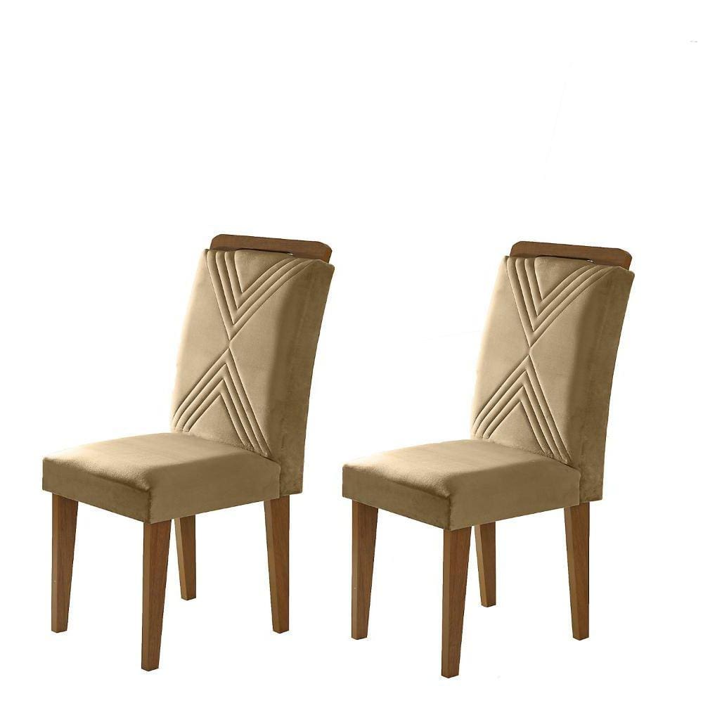 Conjunto 2 Cadeira Amsterdã Veludo Creme