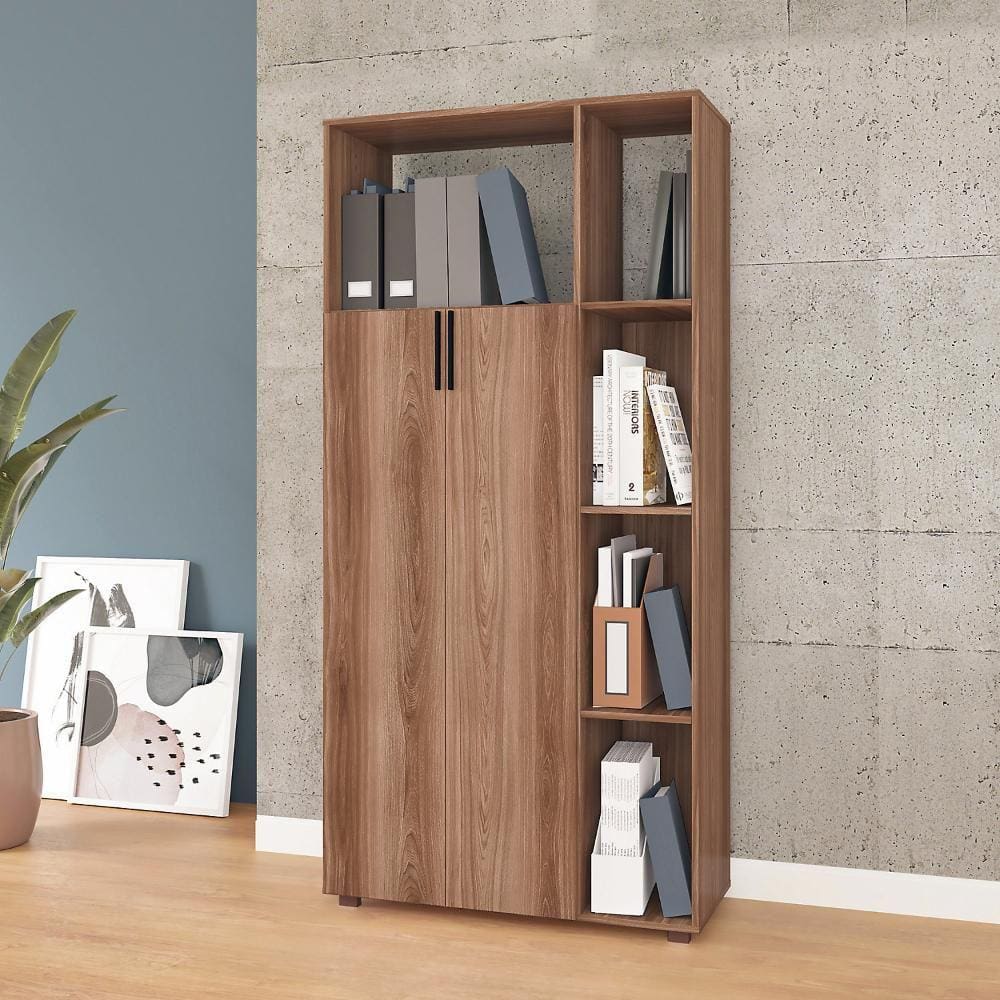 Estante 2 Portas Castanho Mdp 15mm 186,3x90x38cm BRV Móveis