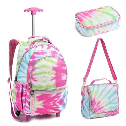 Kit Mochila Rodinhas Feminina Juvenil Adulto Cor Dye tie Menor preço em Kit Mochila Rodinhas Feminina Juvenil Adulto Cor Dye tie