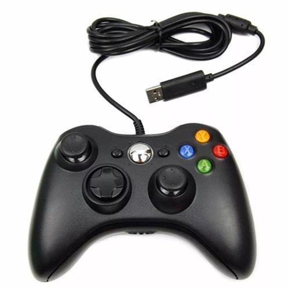 Controle Usb Com Fio Para Xbox 360 Computador Notebook Preto