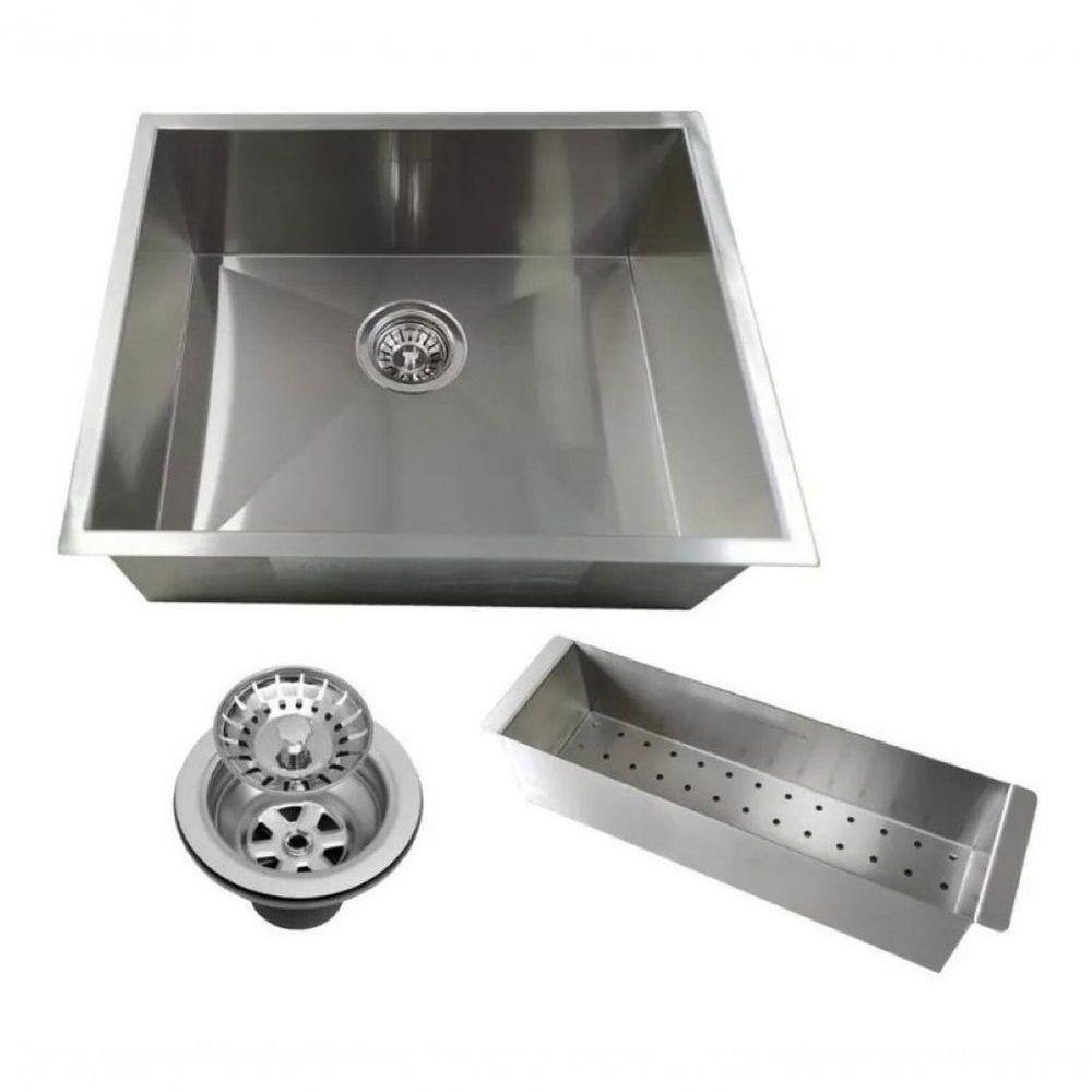 Pia Cuba Quadrada Com Escorredor Aço Inox 60X40 P/ Cozinha