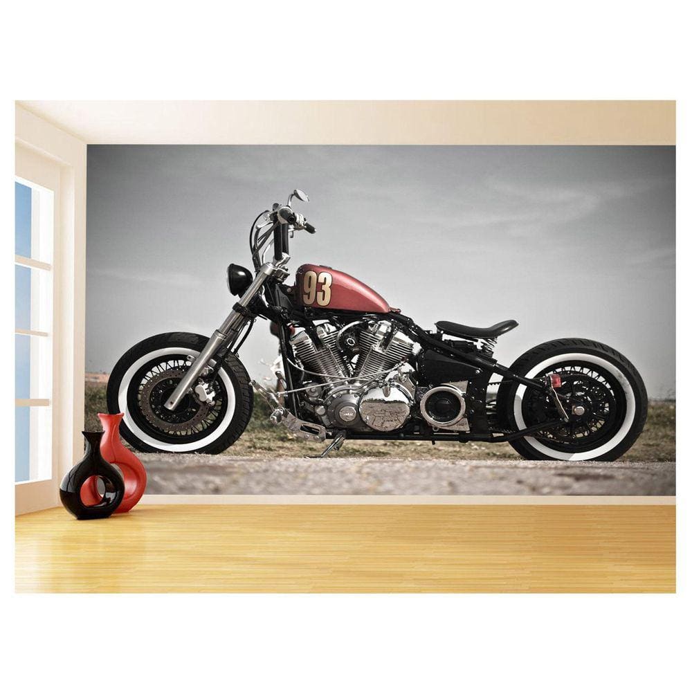 Papel De Parede 3D Moto Custom Chopper Viagem 3,5M Bkm93