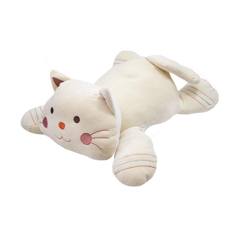 Gato Branco Deitado 47Cm - Pelúcia