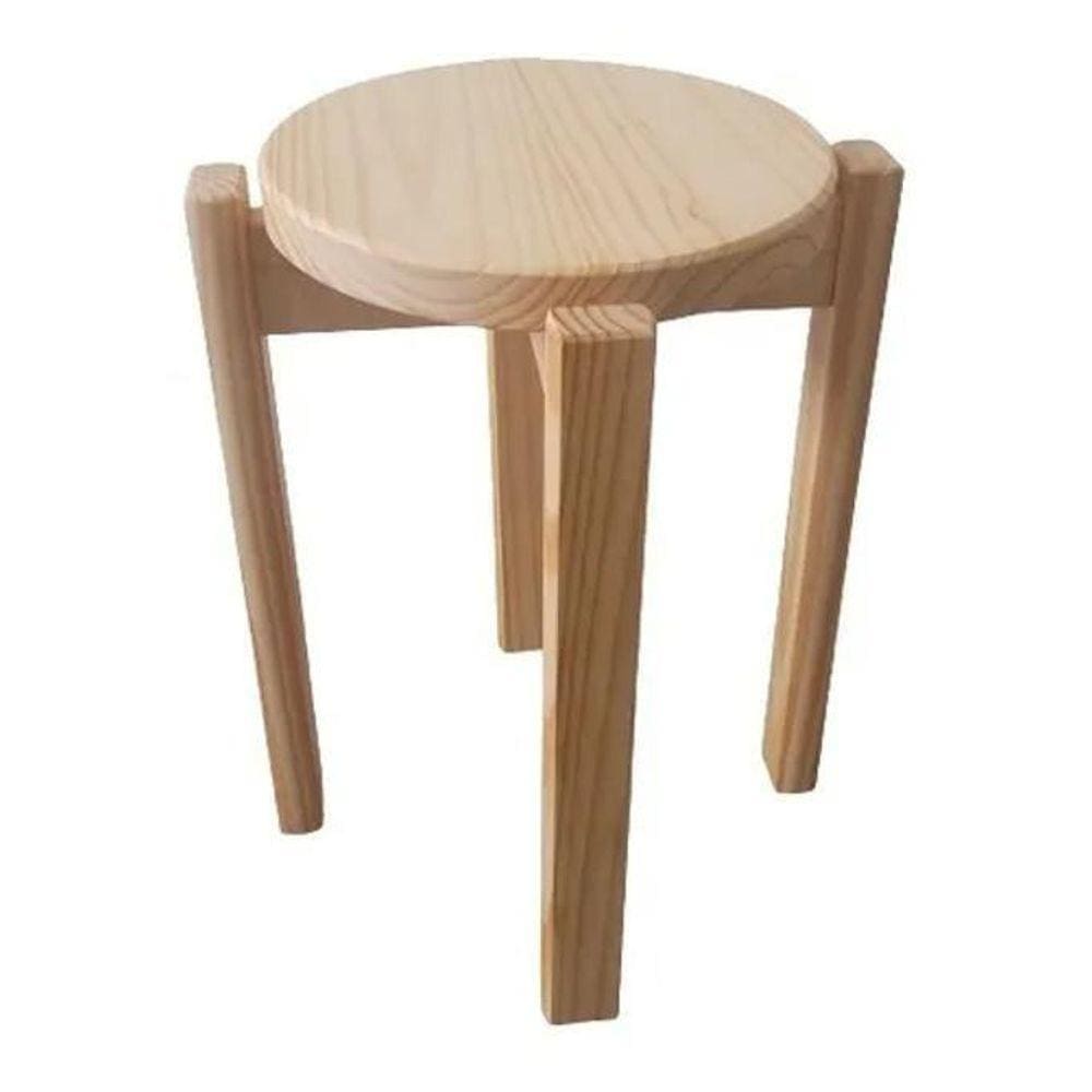 Banqueta Média Empilhavel Hardman Madeira Natural Invenizada