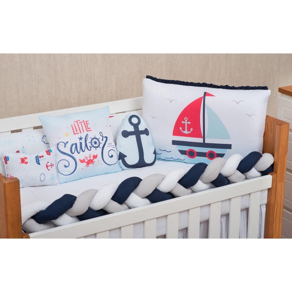 Jogo Enxoval Para Berço Baby 11 Peças Impermeável Oceano