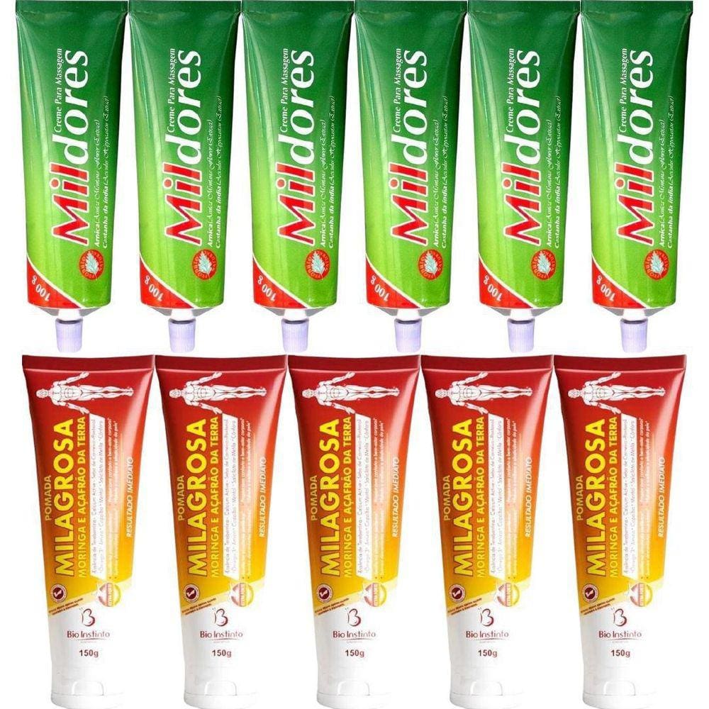 Kit 6 Creme Para Massagem Mil Dores 100G 5 Pomada Milagrosa