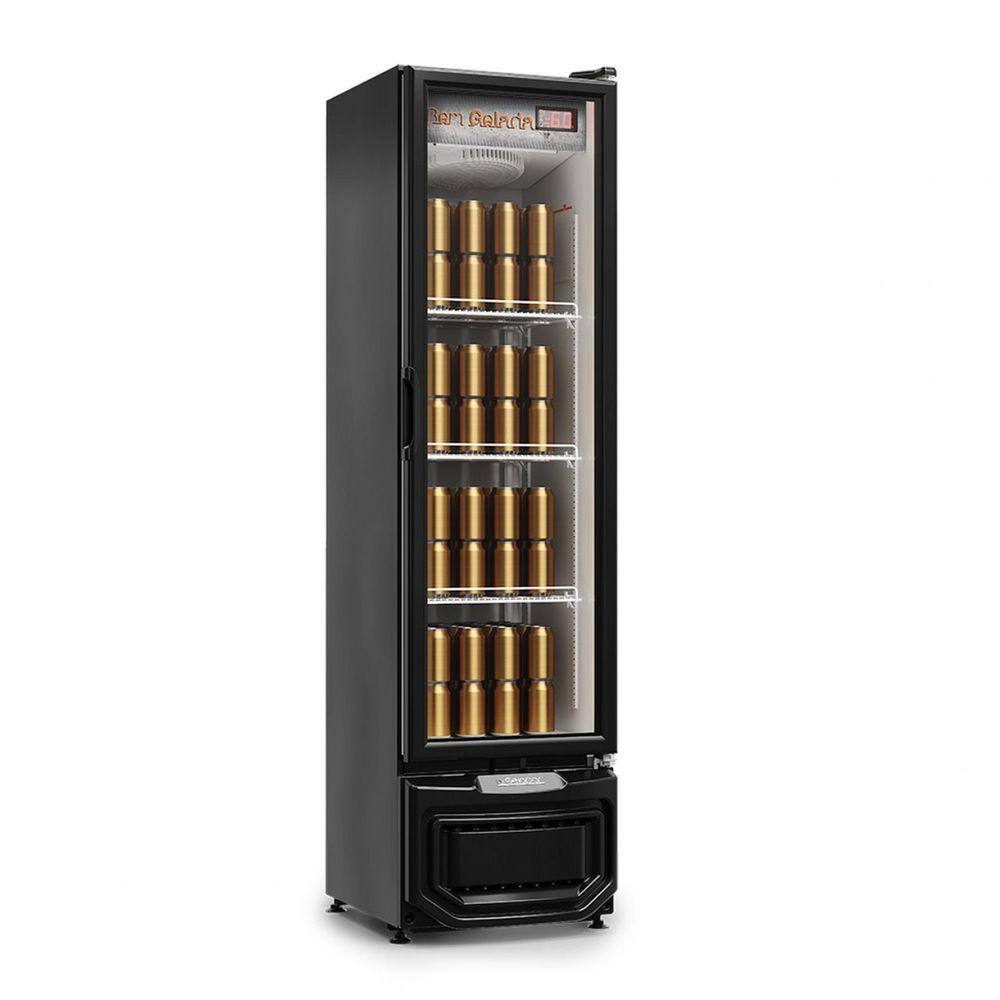 Refrigerador Vertical Cervejeira Porta de Vidro 230 Litros 220v Frost Free GCB-23EV/PR Gelopar Preto