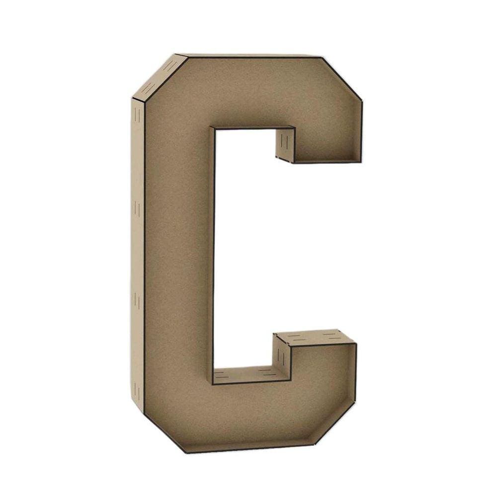 Letra Caixa Grande C Mdf 70Cm De Altura Decoração Festa