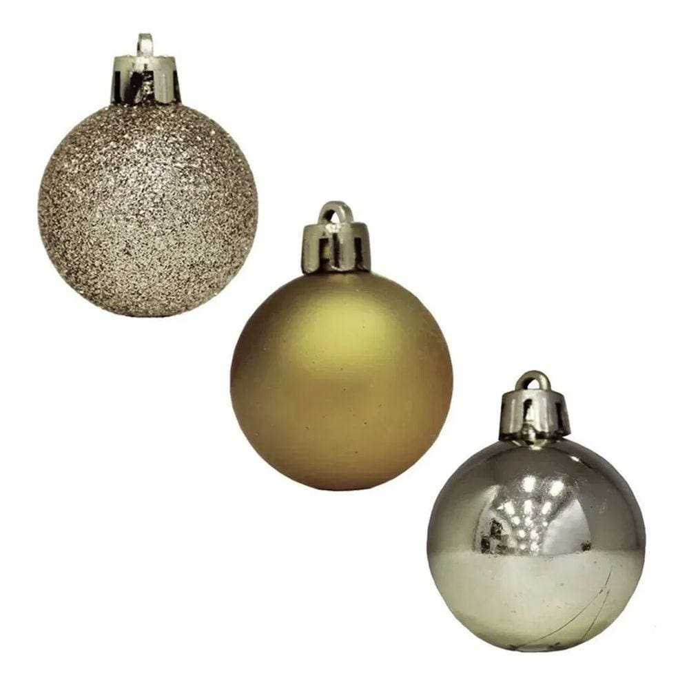 Kit Com 6 Bolas Natalina 5cm Champanhe