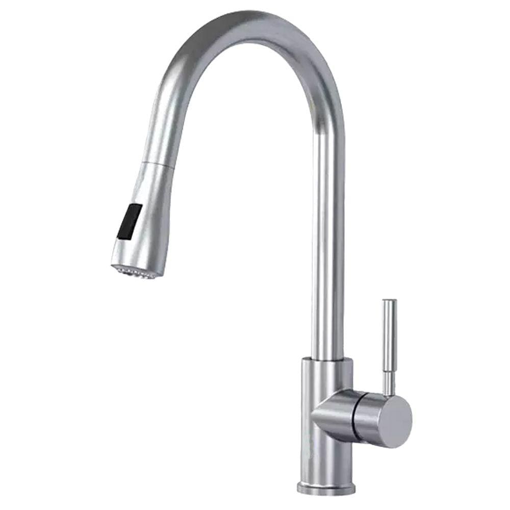 Torneira Gourmet Para Cozinha Churrasqueira Pia de Bica Alta com Ducha Extensível de 50cm Giro 360° e Misturador Monocomando Água Quente e Fria