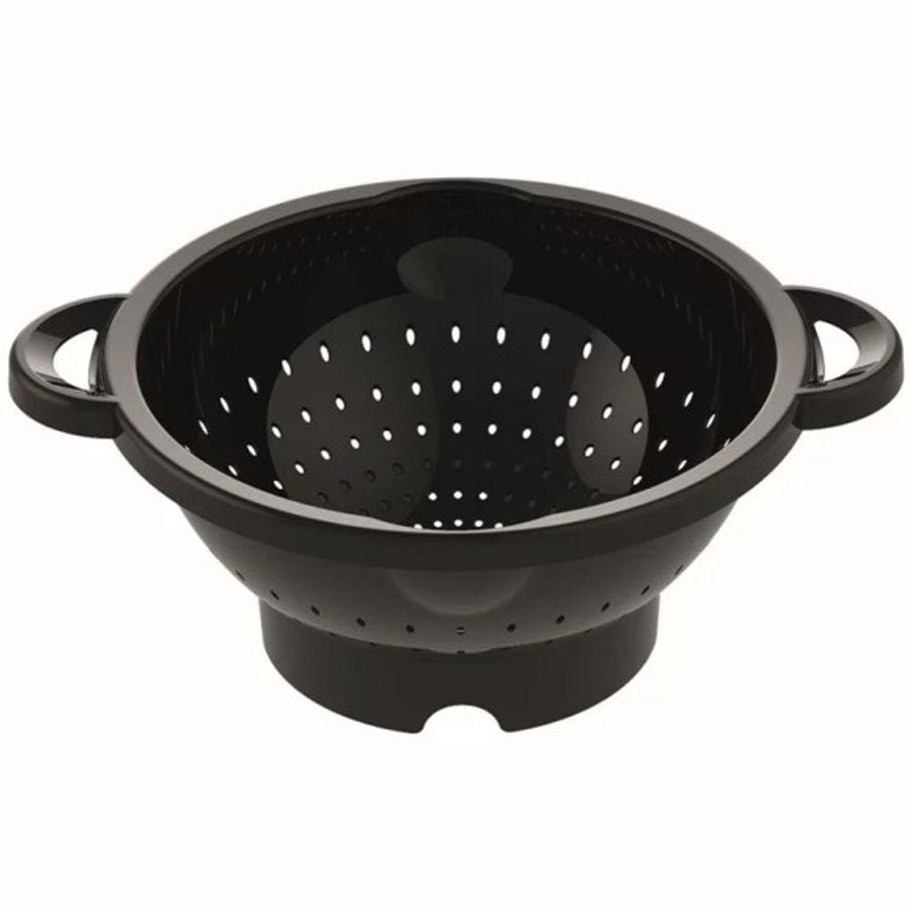 Escorredor De Massas Preto Com Alça Macarrão E Legumes