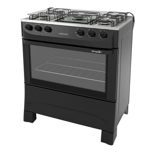 Menor preço em Fogão 5 Bocas a Gás Mueller Moderatto Acendimento Manual Mesa Inox e Queimador Ultra Chama Preto