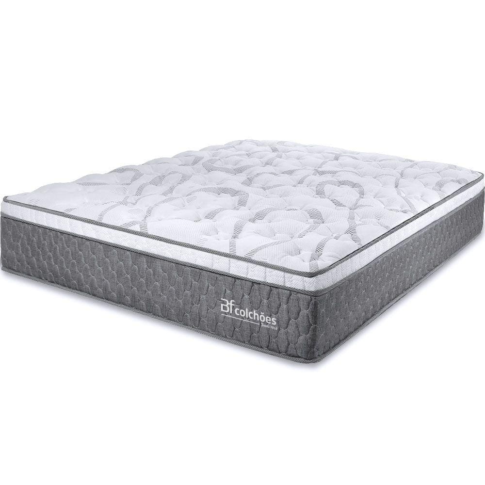 Colchão King Molas Ensacadas E Pillow Top De Espuma Viscoelástico 193x203x27cm Smart Spring - BF Colchões