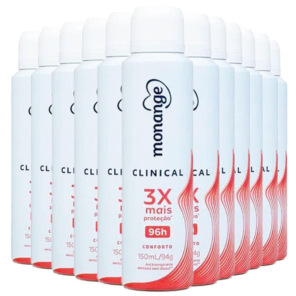 Kit Desodorante Aerosol Monange Clinical Conforto 150ml 6 Unidades