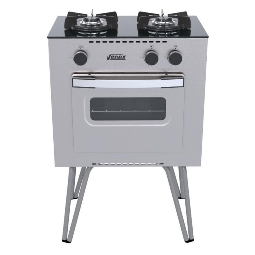 Fogao 2 Bocas Venax Mini Cook Inox Gas Glp