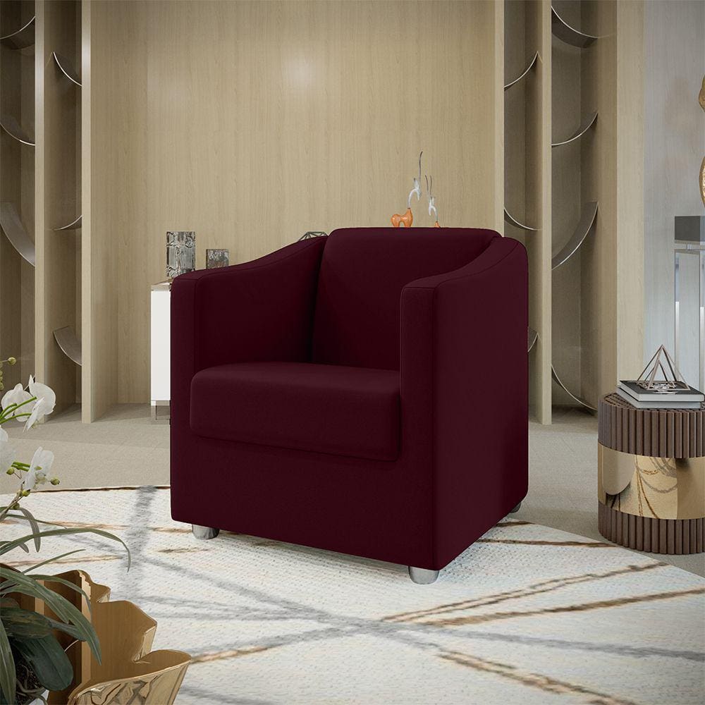 Poltrona Decorativa Tilla Suede Marsala Dal Poz Estofados