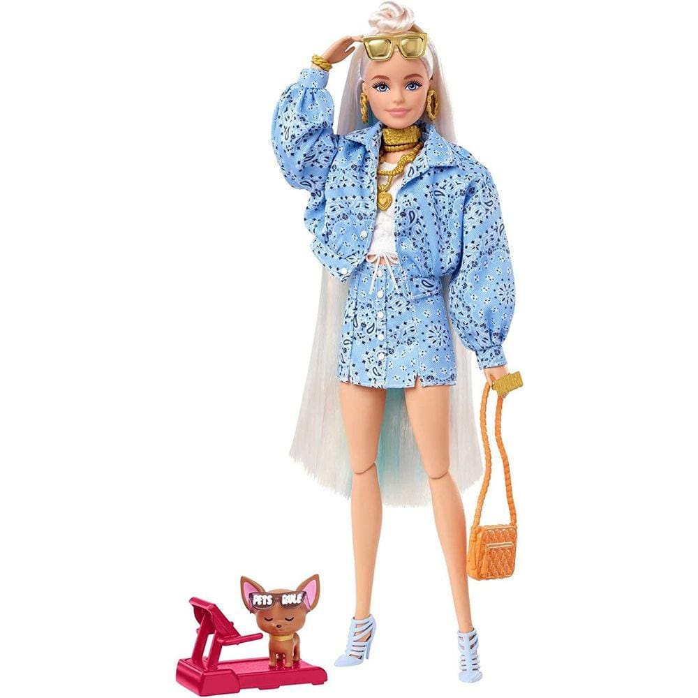 Boneca Barbie Extra 30cm Com Acessórios + Pet Mattel - GRN27