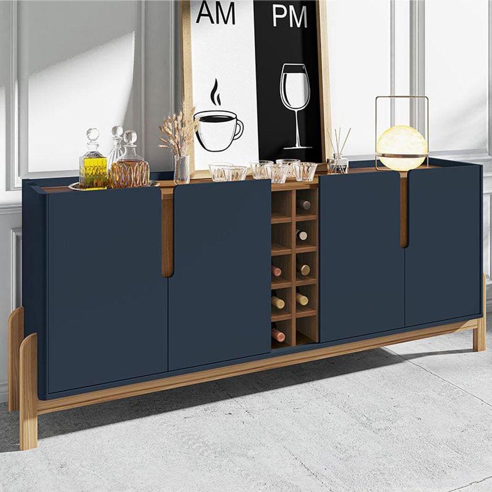Aparador Buffet Sala Lizz 190cm com Pés de Madeira Maciça