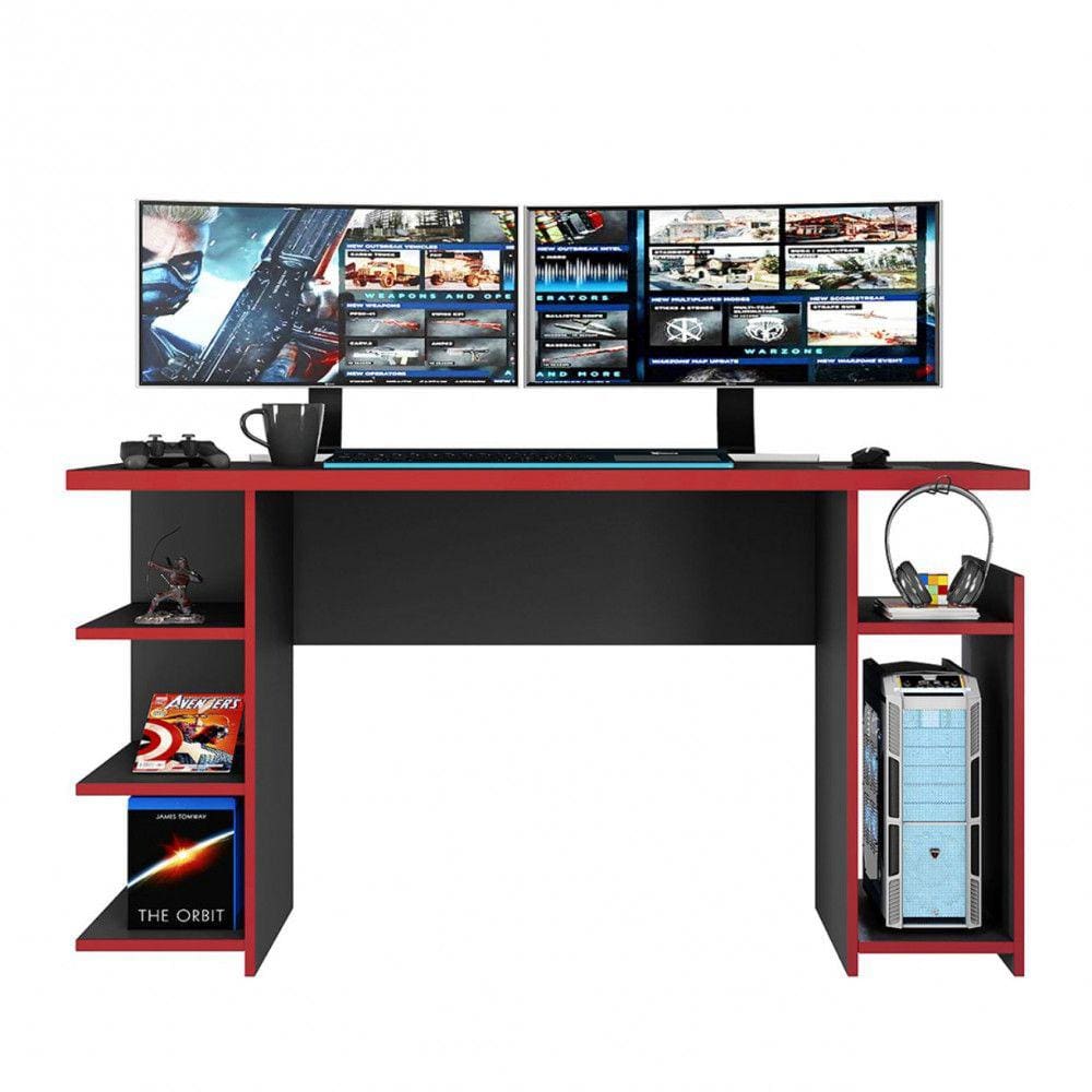 Escrivaninha Nt 2065 Gamer Com Espaço para CPU Preto Vermelho Notável