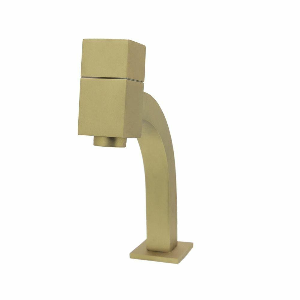 Torneira Lavatório Bancada Link Quadrada Dourado Fosco Luxo