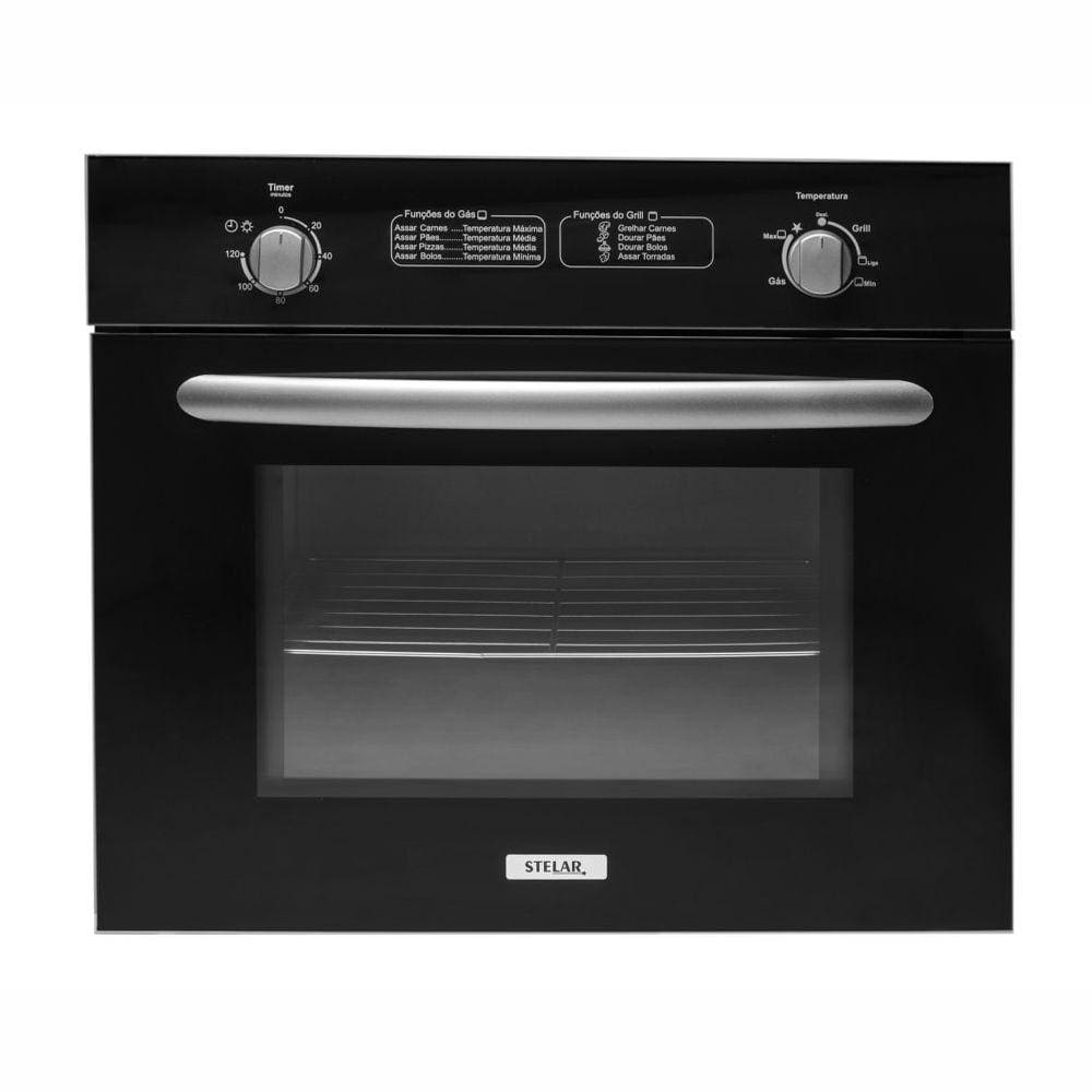 Forno de Embutir a Gás Stelar Napoli Preto 46 Litros