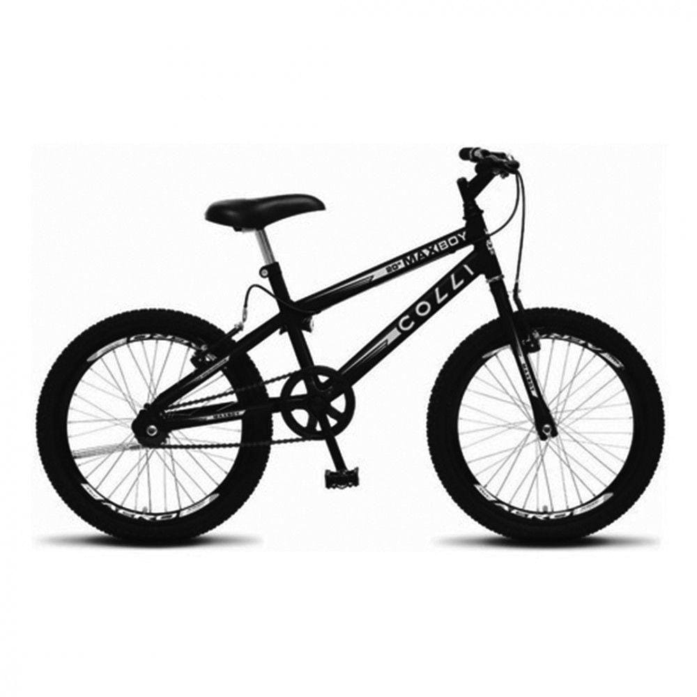 Bicicleta Mtb Colli Max Boy Aro 20 Aero Freios V-brake Quadro Aço Carbono Preto Fosco