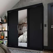 guarda-roupa casal com espelho paris 3 pt 2 gv preto