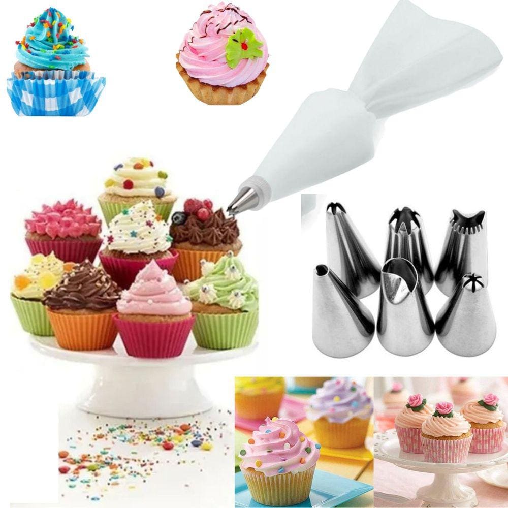 Kit Confeitaria Confeitar 6 Bicos Inox Saco Decorador Confeiteiro Profissional