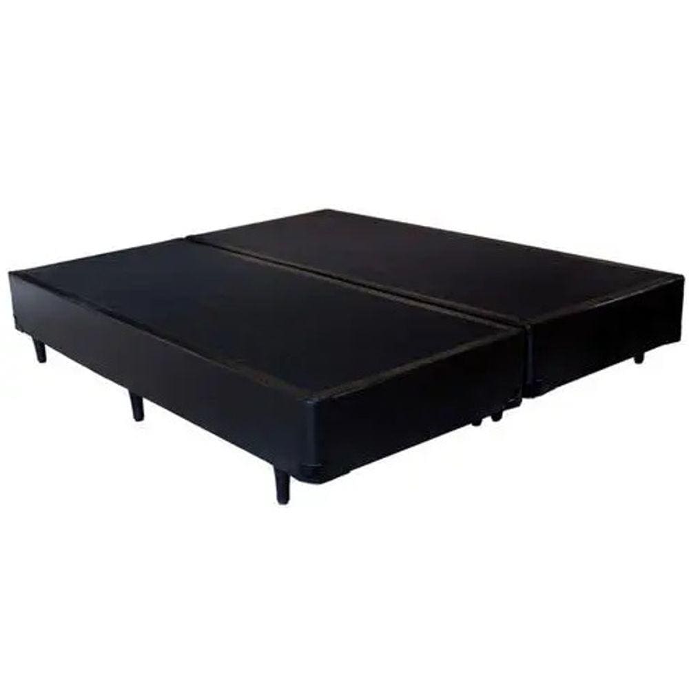Base Box Casal Bipartido Corino Preto - 138x188x40